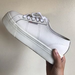 Superga 2790 Leather White Flatform